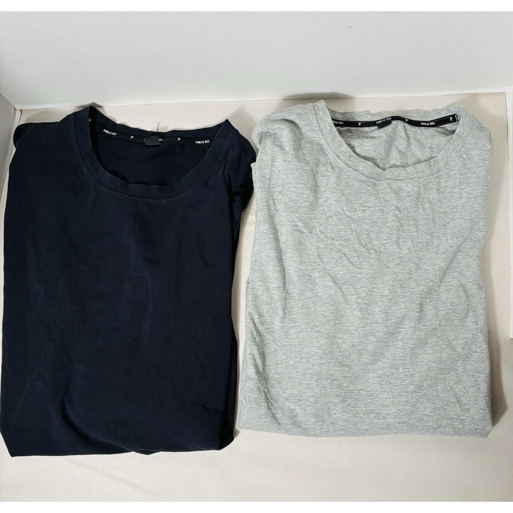 Public Rec‎ Lot Of 2 Short Sleeve T-shirt Men's XL Neutral Supima Cotton Minimal